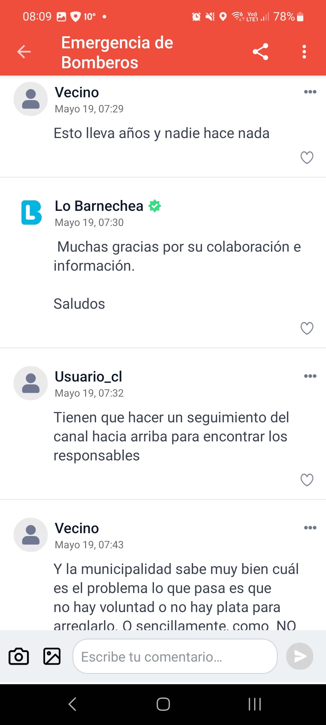 SOSAFE — 19 mayo 2026 (2/2): respuestas vecinos